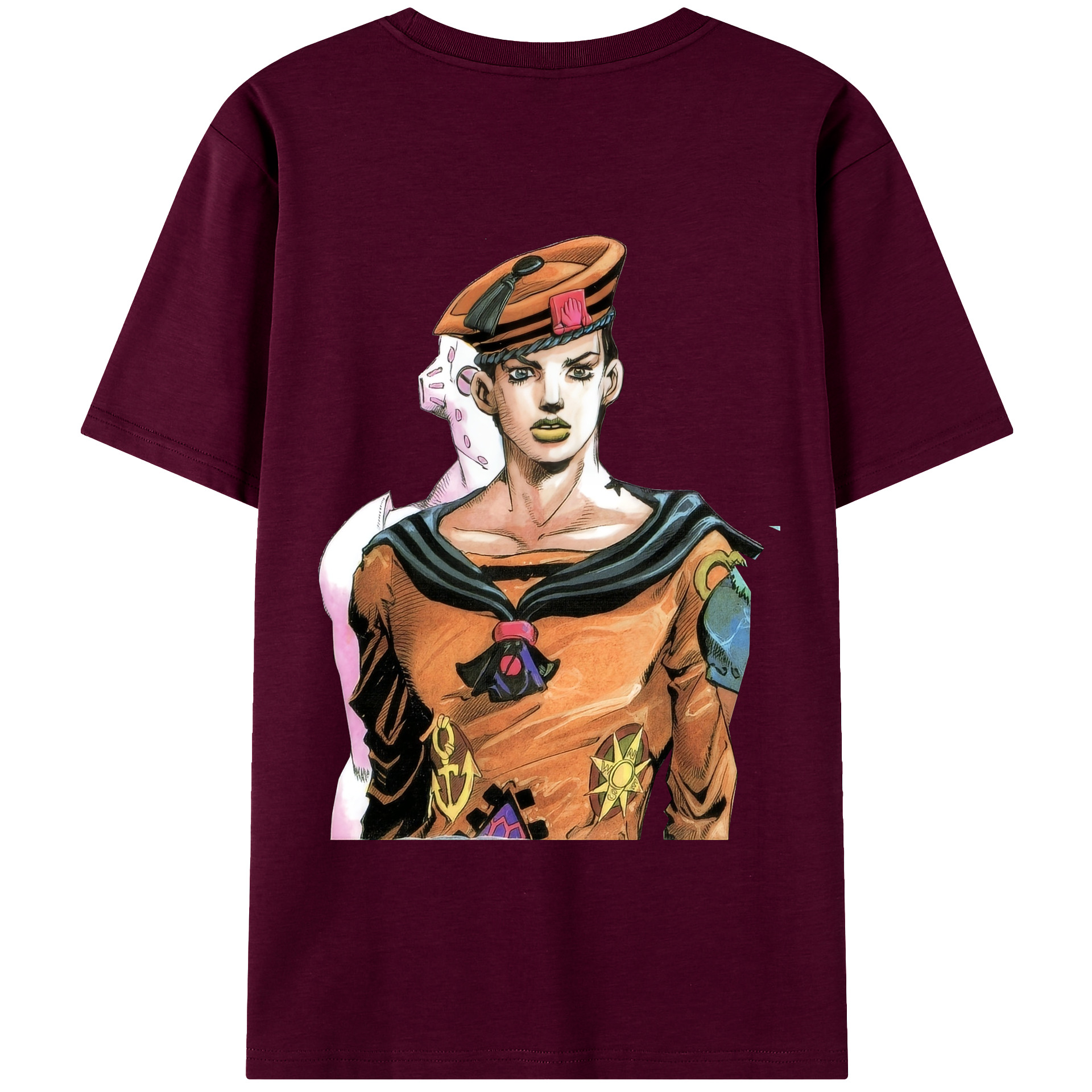 （画像用） ジョジョの奇妙な冒険 東方定助 JoJo's Bizarre Adventure Higashikata Josuke レディース半袖Tシャツ(バックプリント)